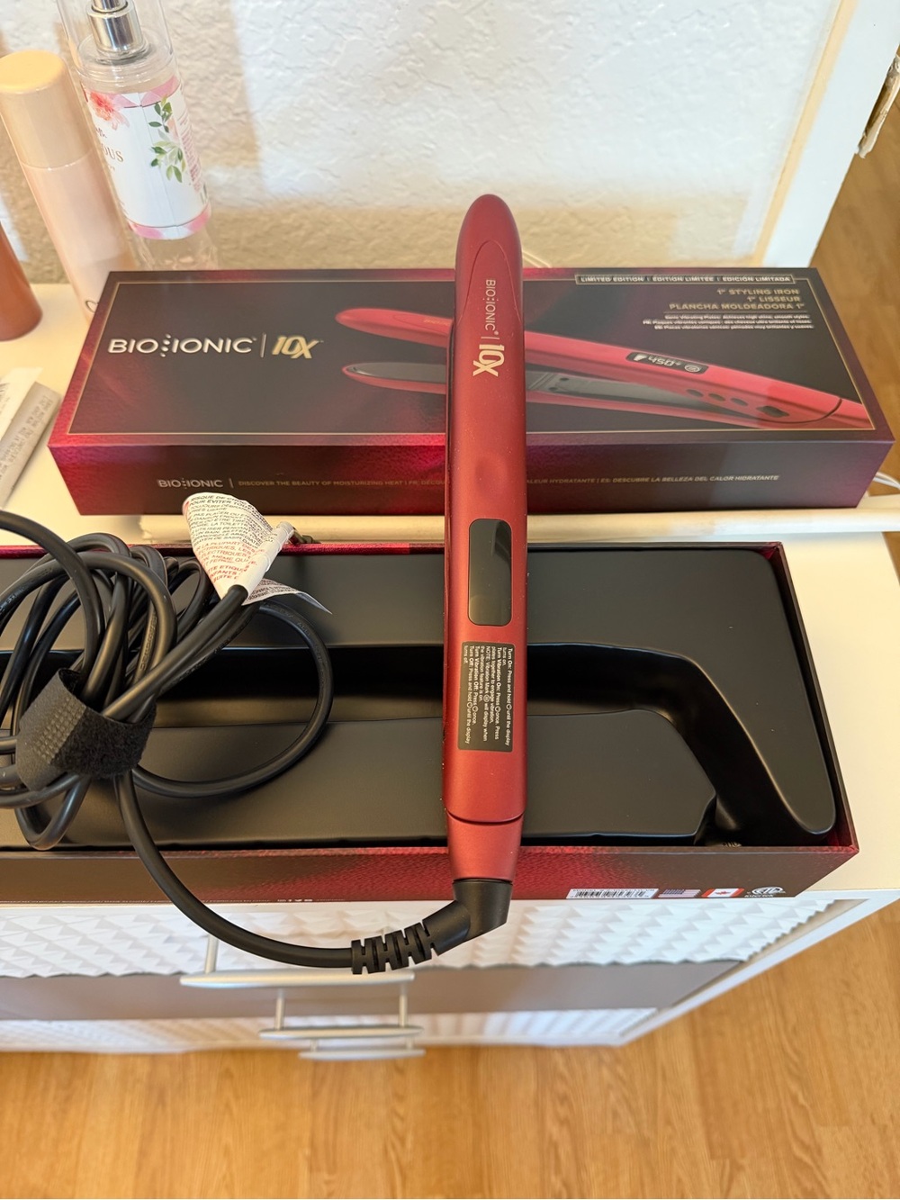 Bioionic 1QX Red Hair Straightening Iron